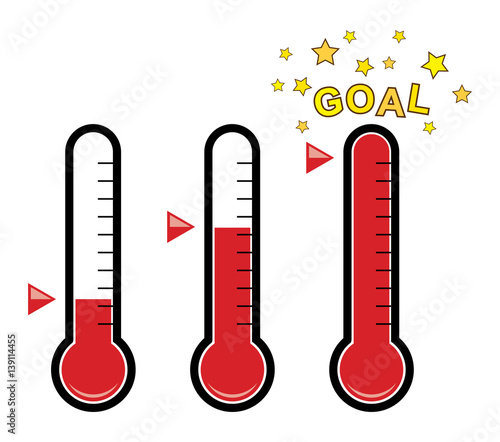 vector clipart set of goal thermometers