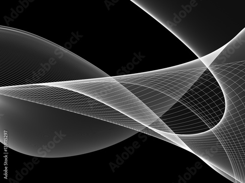 Abstract black and white Smooth wave line