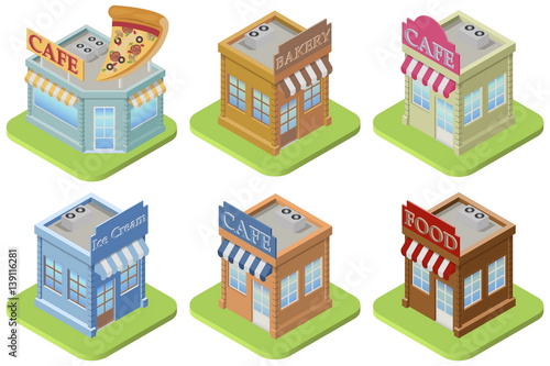 Set of isometric buildings