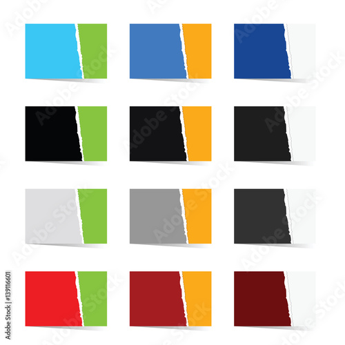paper collection in color set illustration