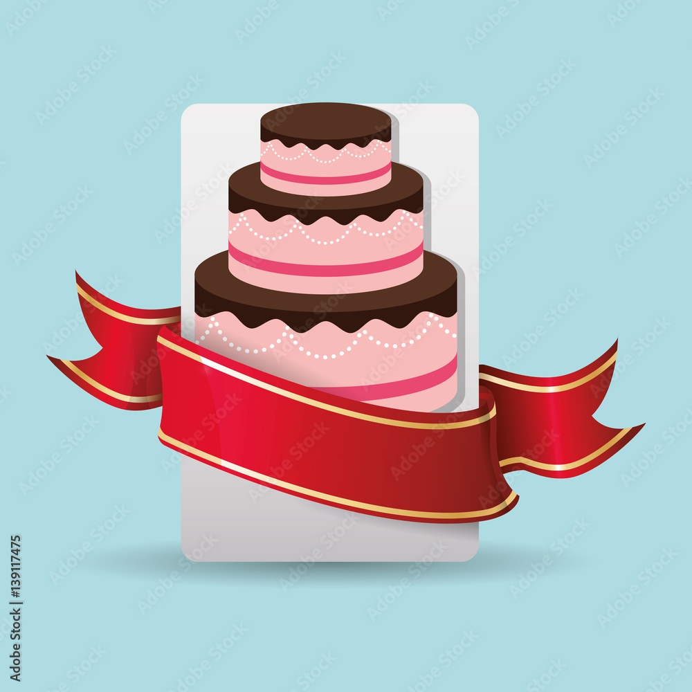 birthday cake wrapped red ribbon vector illustration eps 10 birthday cake wrapped red ribbon vector illustration eps 10