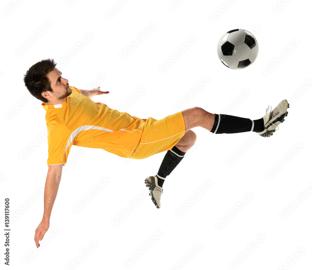 Soccer Player Kicking Ball