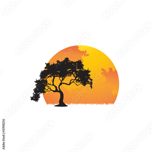 Tree logo moon