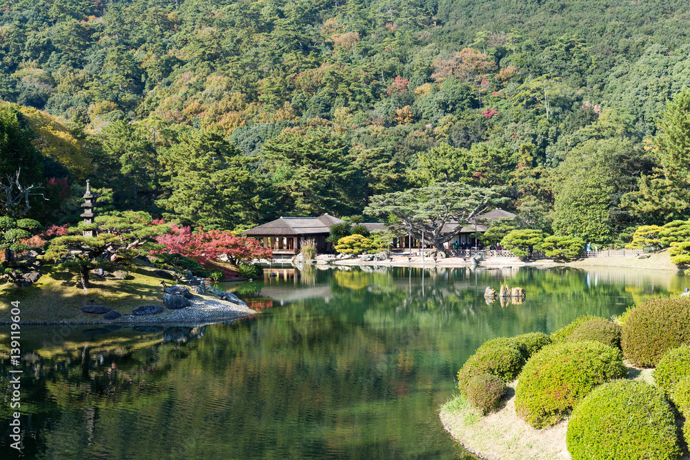 Obraz premium Japanese Kokoen Garden in Himeji