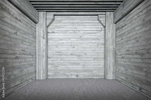 Concrete room with copy space