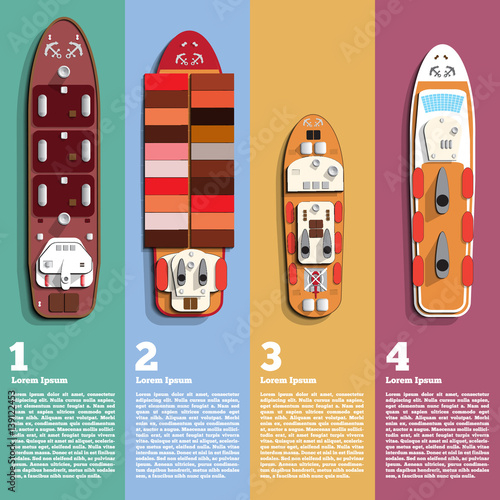 Shipping. View from above. Vector illustration. 