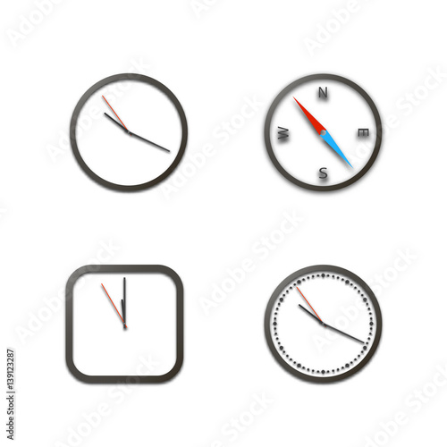 Realistic icons clock, vector illustration.