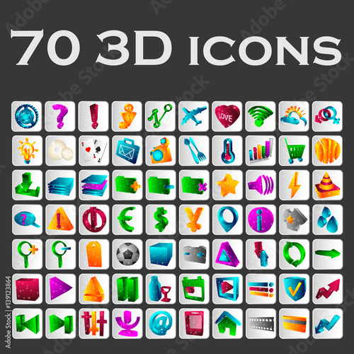 A set of colored icons