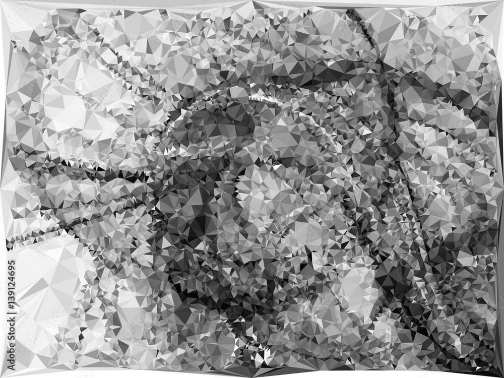 Fototapeta premium Abstract monochrome mosaic backdrop. Vector clip art.