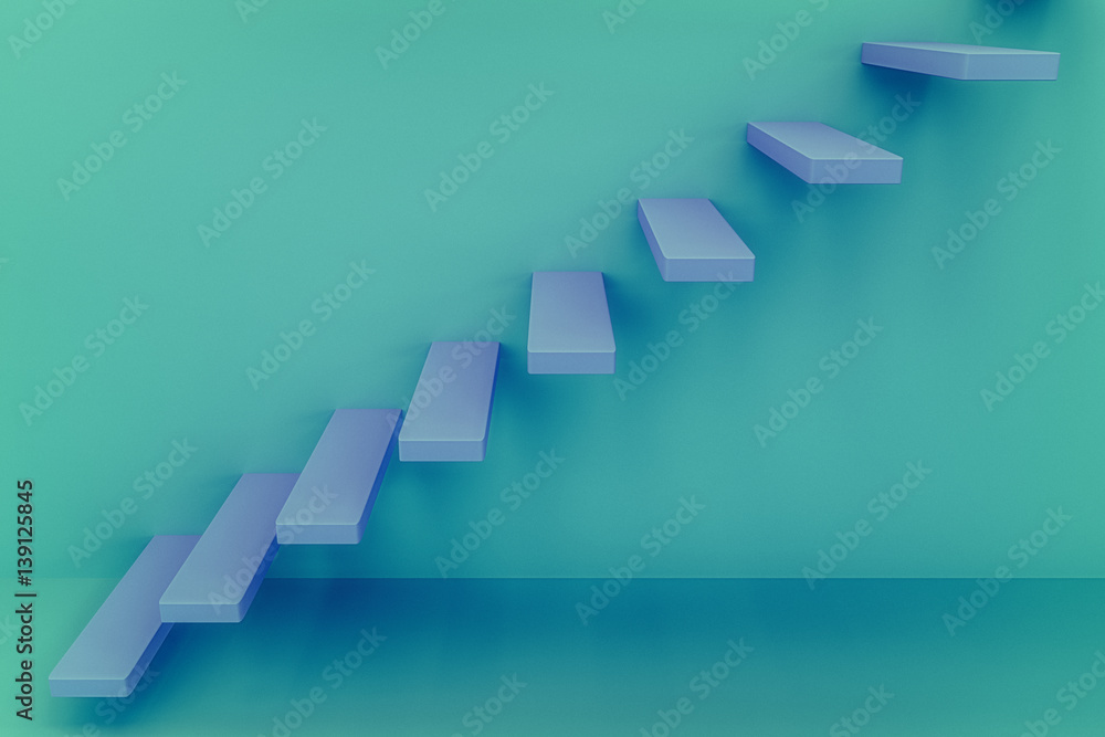 3d rendering of steps on the wall 3d rendering of steps on the wall