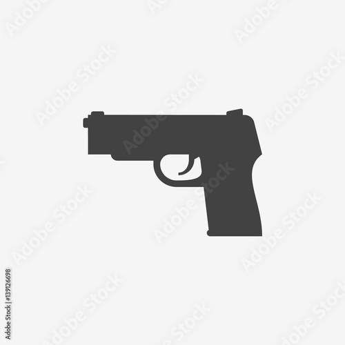 Gun monochrome icon. Vector illustration.