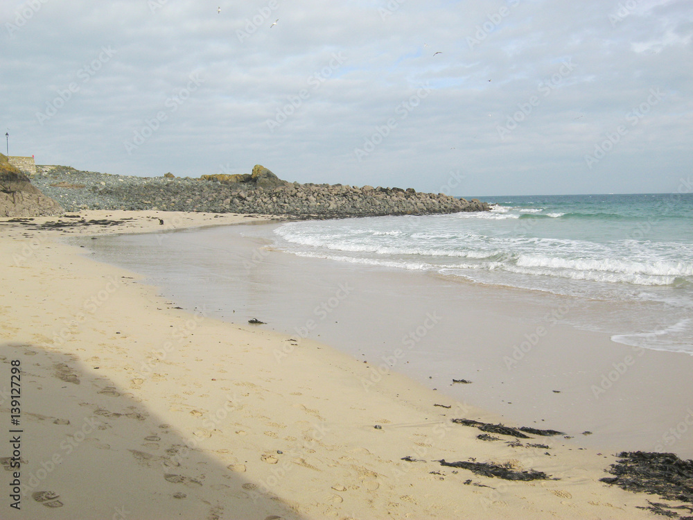 St Ives Cornwall - Bamaluz Beach - Low Tide St Ives Cornwall - Bamaluz Beach - Low Tide