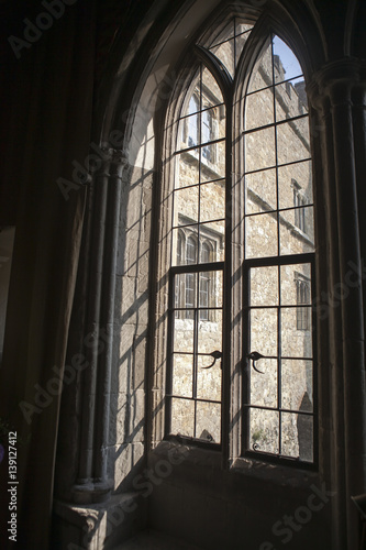 the Venice, Italy. Detail of a window silhouette