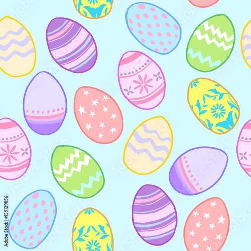 Seamless Easter eggs pattern tileable spring 
