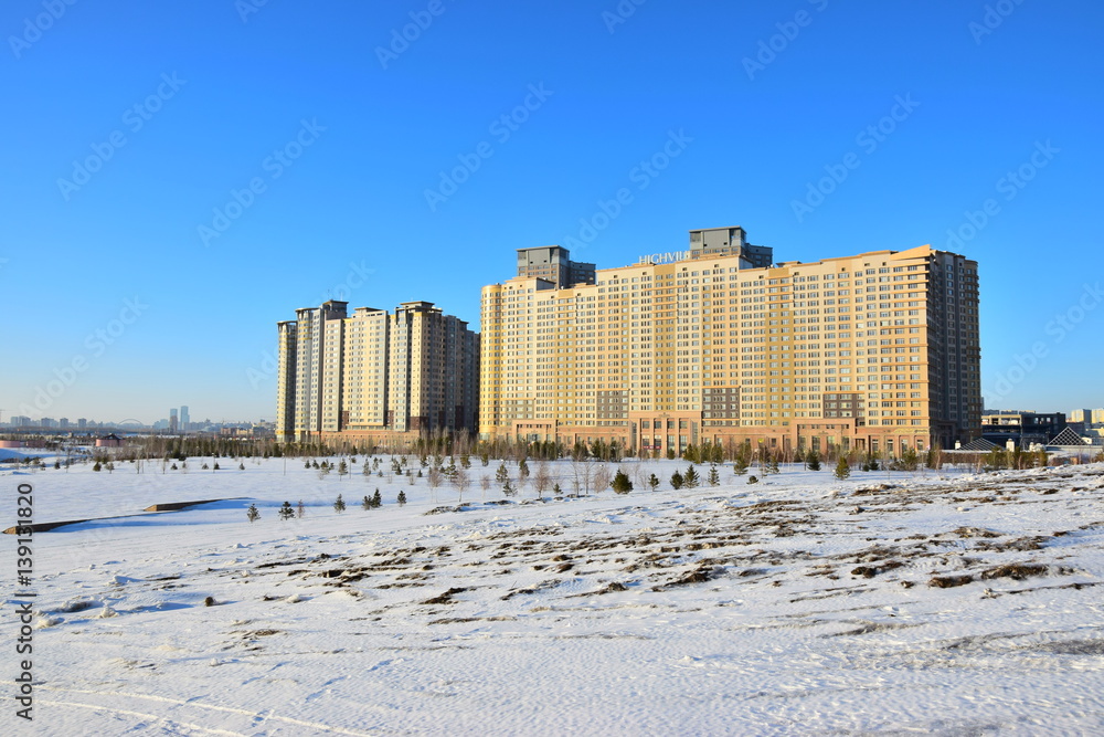 Winter view in Astana, capital of Kazakhstan