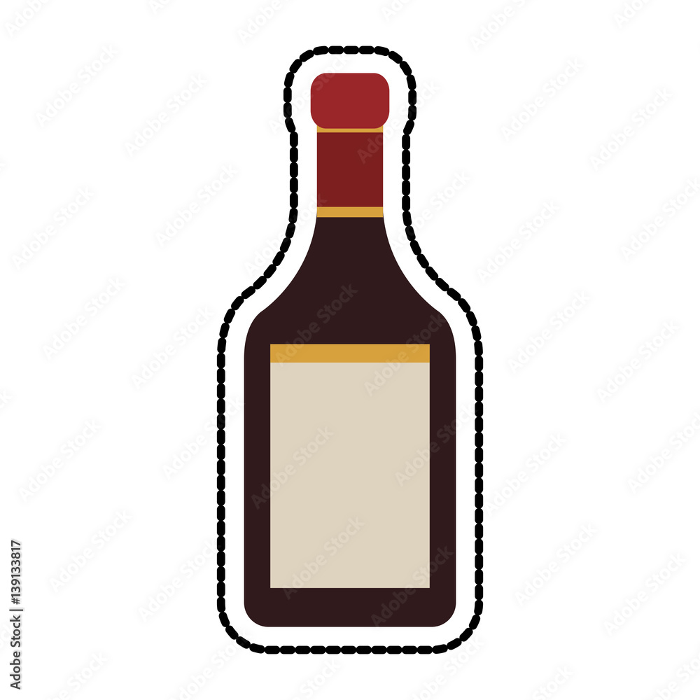 tinted glass liquor bottle icon image vector illustration design