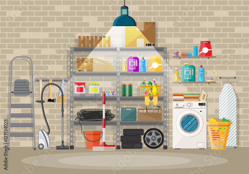 Interior of modern storeroom