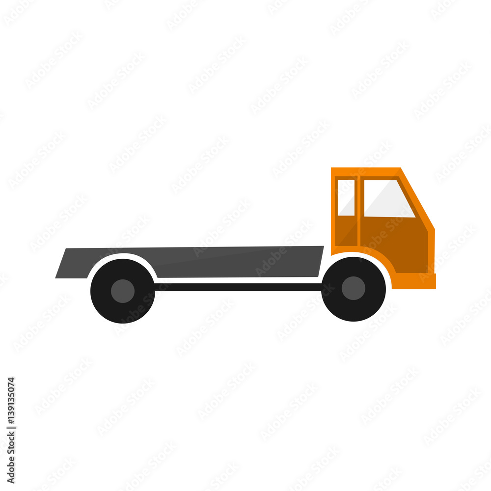 Work truck . Orange Isolated lorry . Deliwery vehicle Work truck . Orange Isolated lorry . Deliwery vehicle
