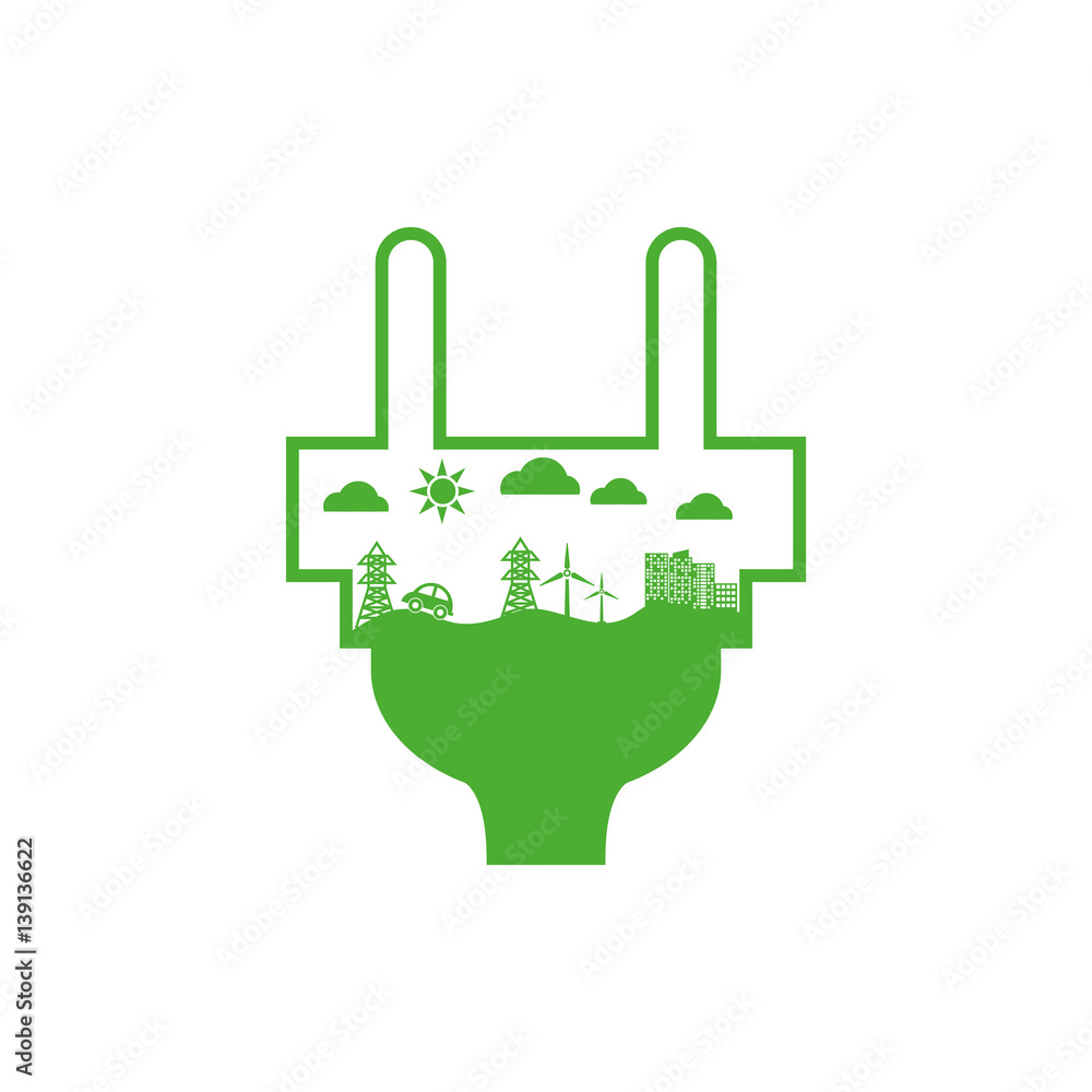 Green energy ecology icon vector illustration graphic design Green energy ecology icon vector illustration graphic design