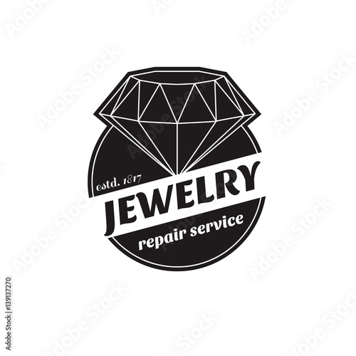 vector image of logo jewelry service. Trendy concept for repair shop or maintenance of jewelry products