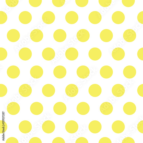 Seamless yellow polka dot pattern repeatable tileable vector
