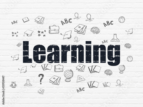 Learning concept  Learning on wall background