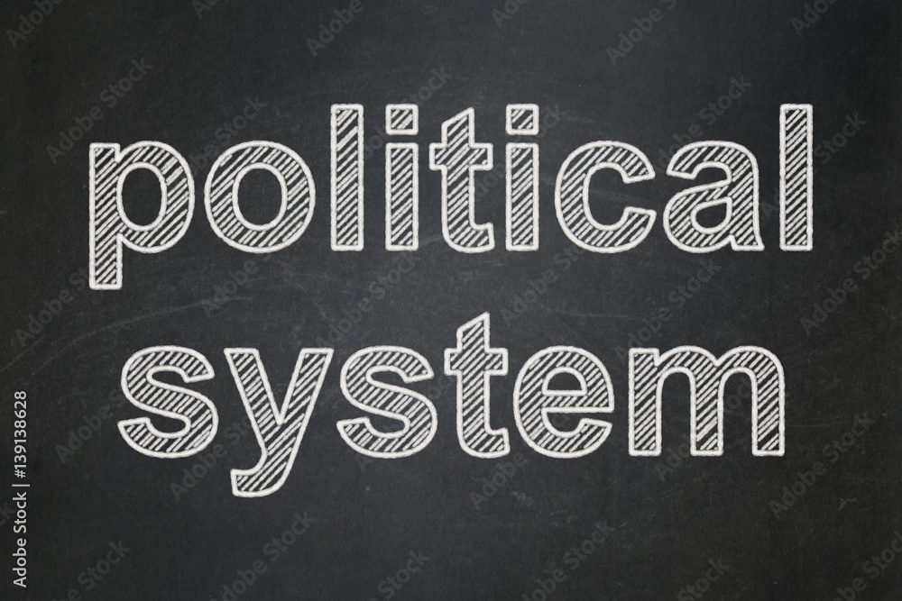 Fototapeta premium Political concept: Political System on chalkboard background