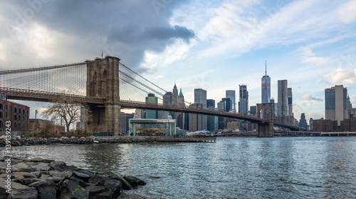 Brooklyn Bridge and Manhattan Skyline - New York, USA