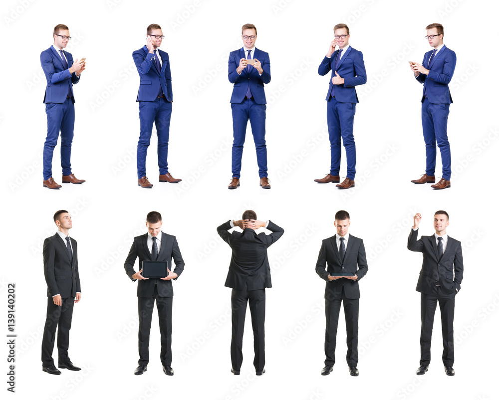 Obraz premium Set of business people isolated on white