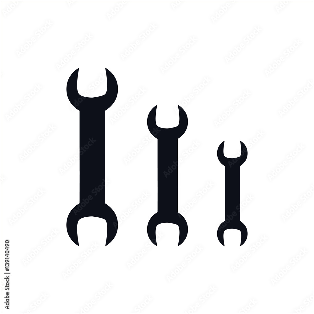 Wrench icon in trendy flat style. Wrench icon in trendy flat style.