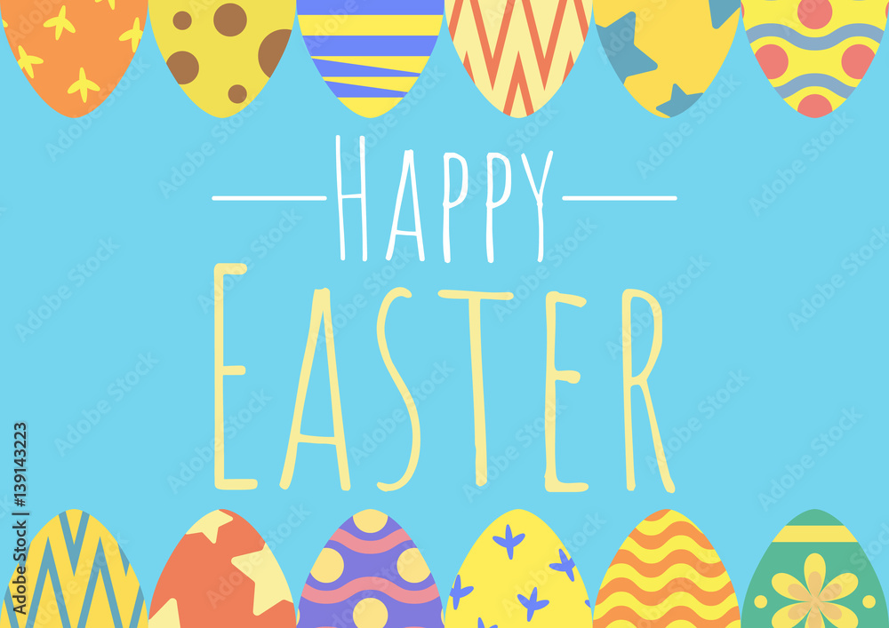 Naklejka premium happy easter background, easter egg hunt background, vector illustration
