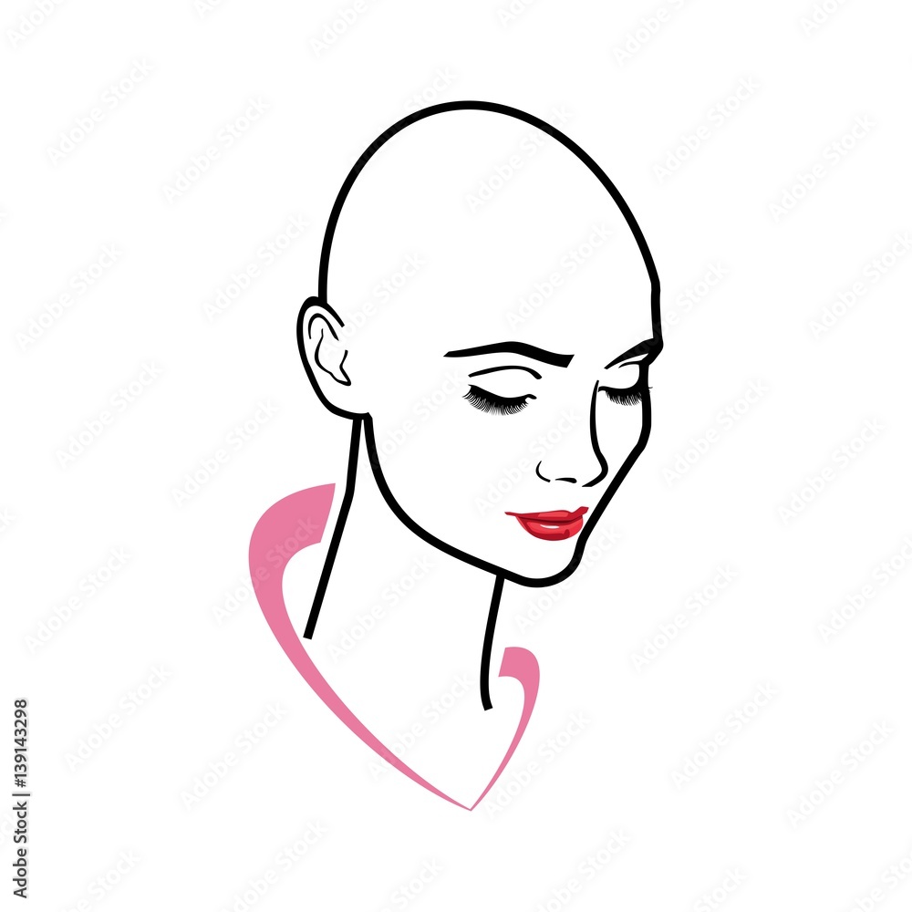 beautiful young woman with no hair beautiful young woman with no hair