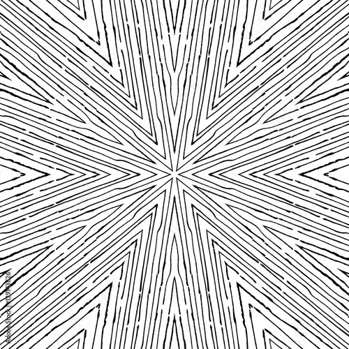 Vector circular pattern in grunge style. Lined pattern. Hipsters, boho, rustic