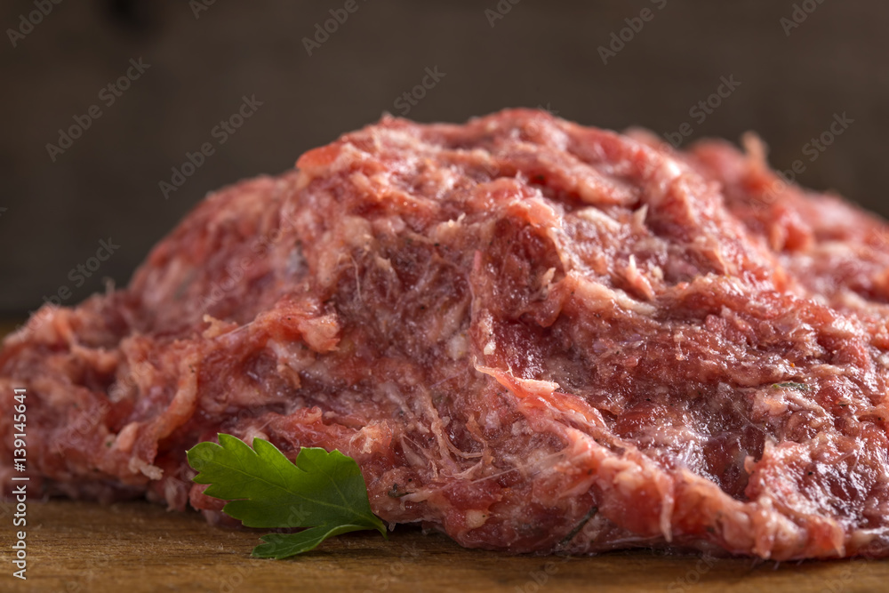 Romanian minced meat for meat balls called Romanian minced meat for meat balls called