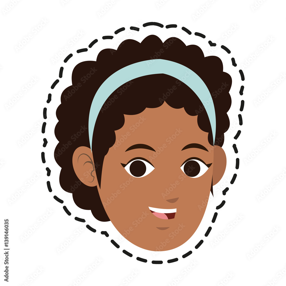 face of young dark skin woman icon image vector illustration design face of young dark skin woman icon image vector illustration design