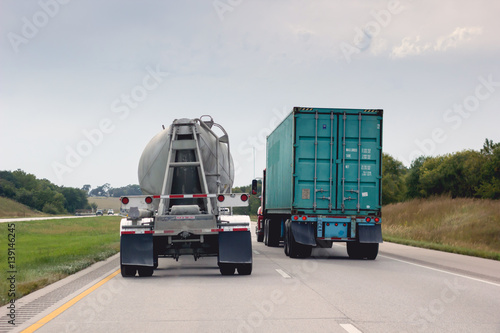 Semi Trucks Blocking Highway