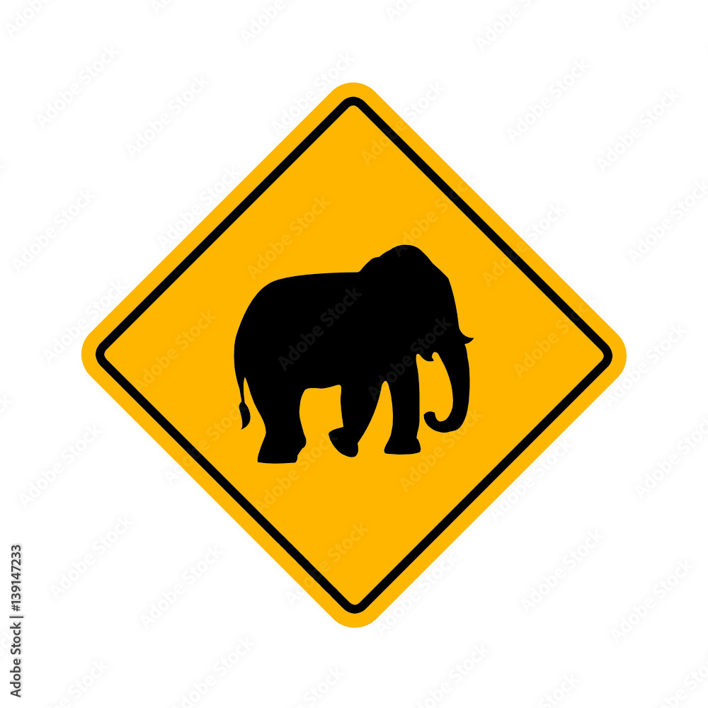elephant traffic sign elephant traffic sign