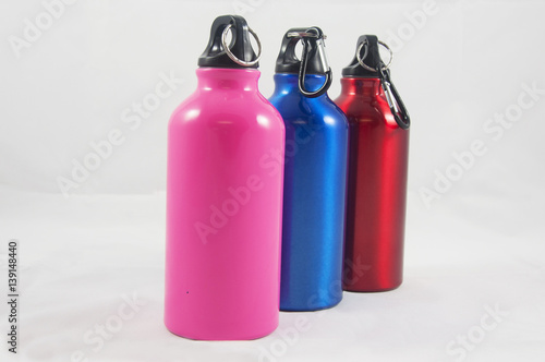 Multi  colored metallic bottles