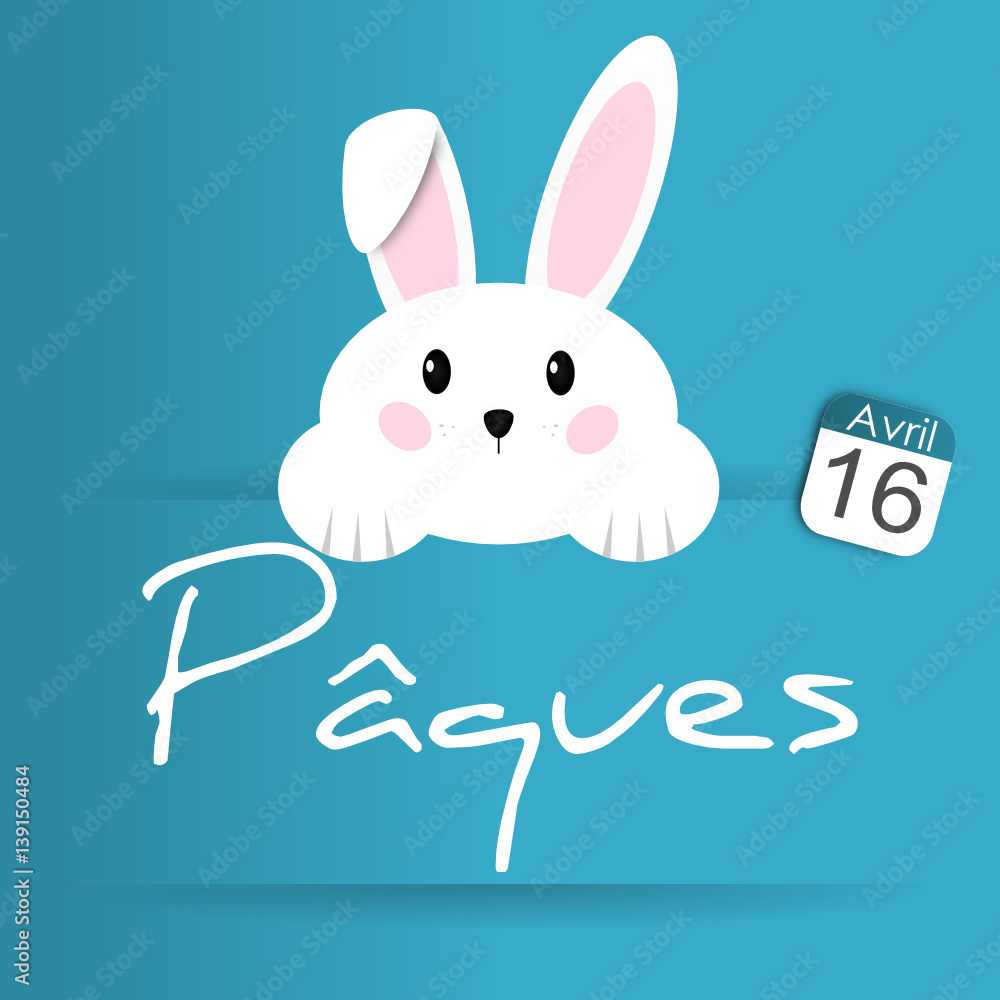 Obraz premium Pâques - 16 avril 2017 - lapin de pâques