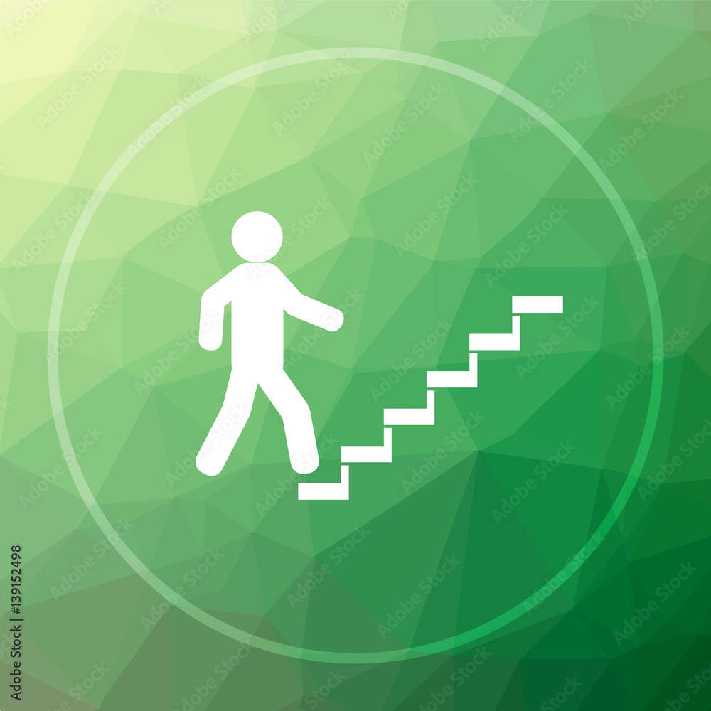 Businessman on stairs - success icon Businessman on stairs - success icon