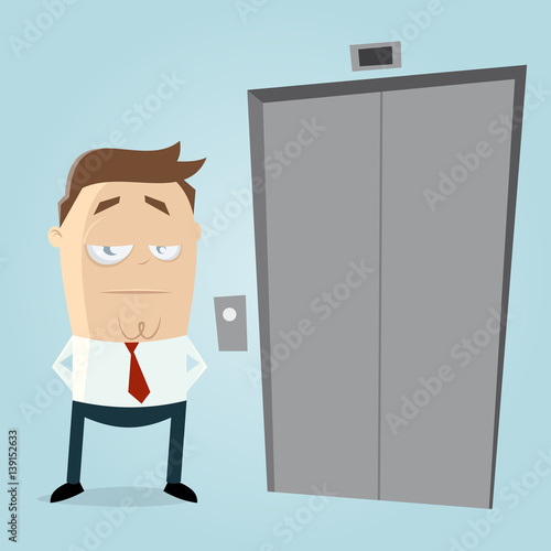 businessman waiting for the elevator