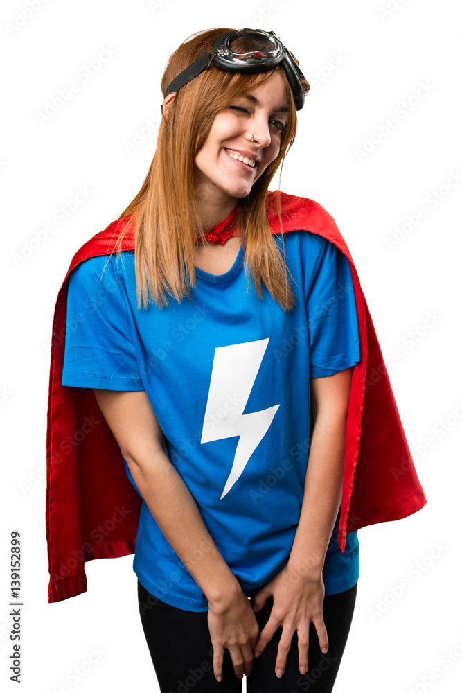 Pretty superhero girl winking Pretty superhero girl winking