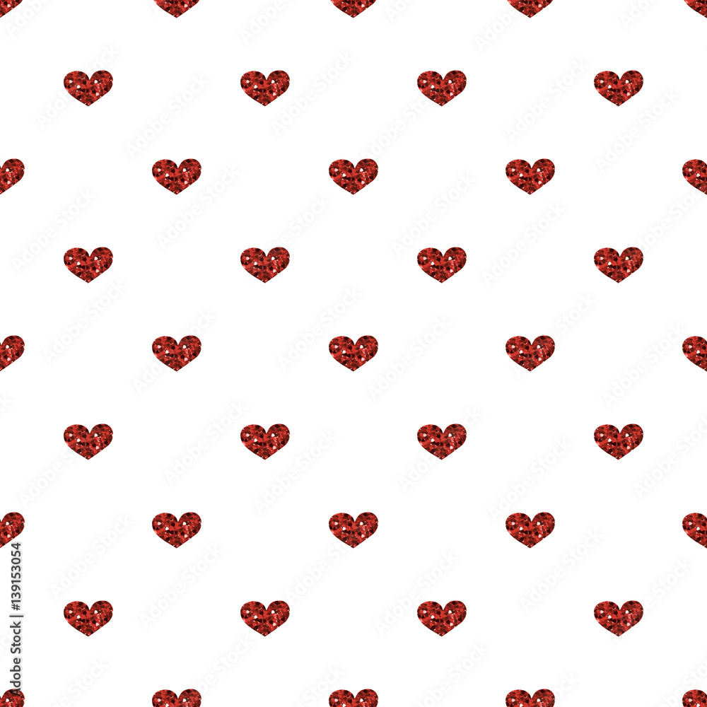 seamless red glitter heart pattern on white background seamless red glitter heart pattern on white background