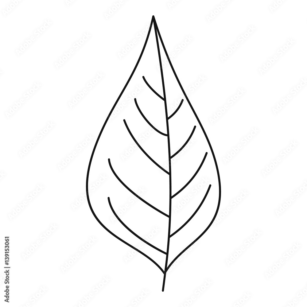Spring leaf icon, outline style