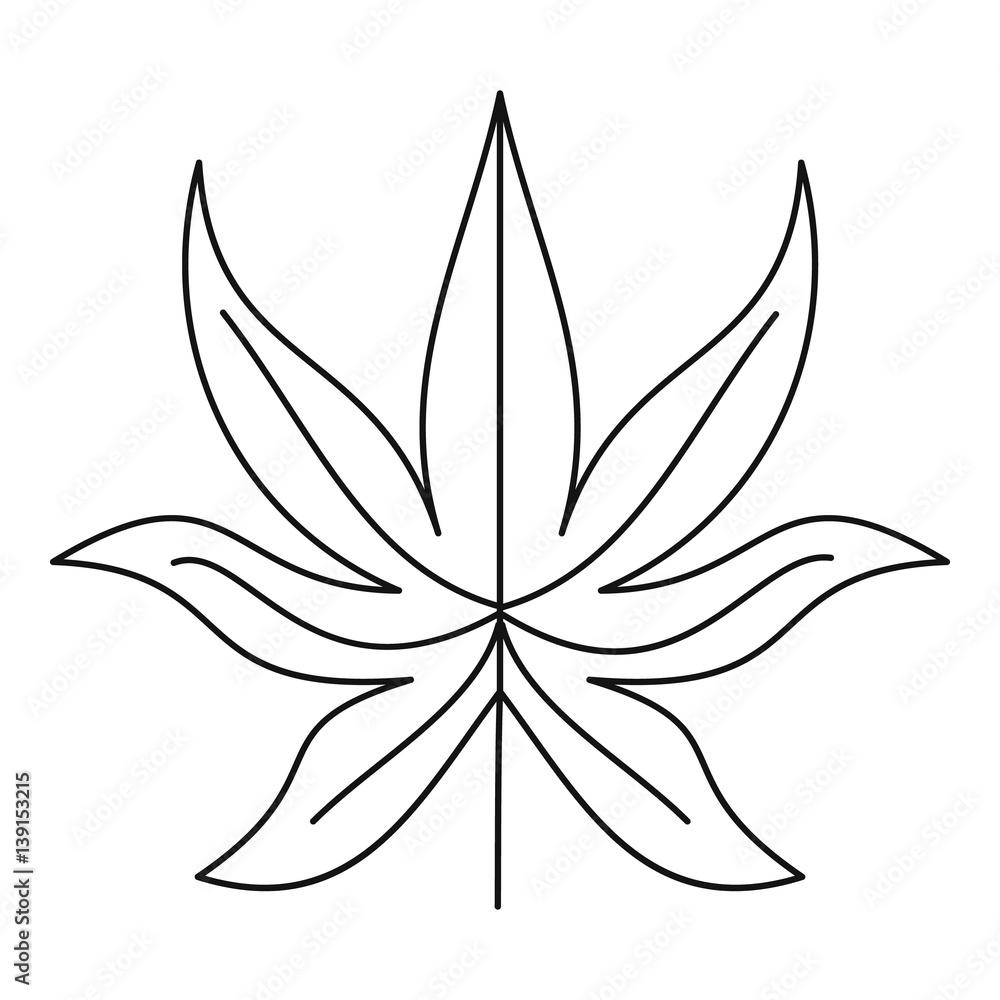 Summer leaf icon, outline style Summer leaf icon, outline style