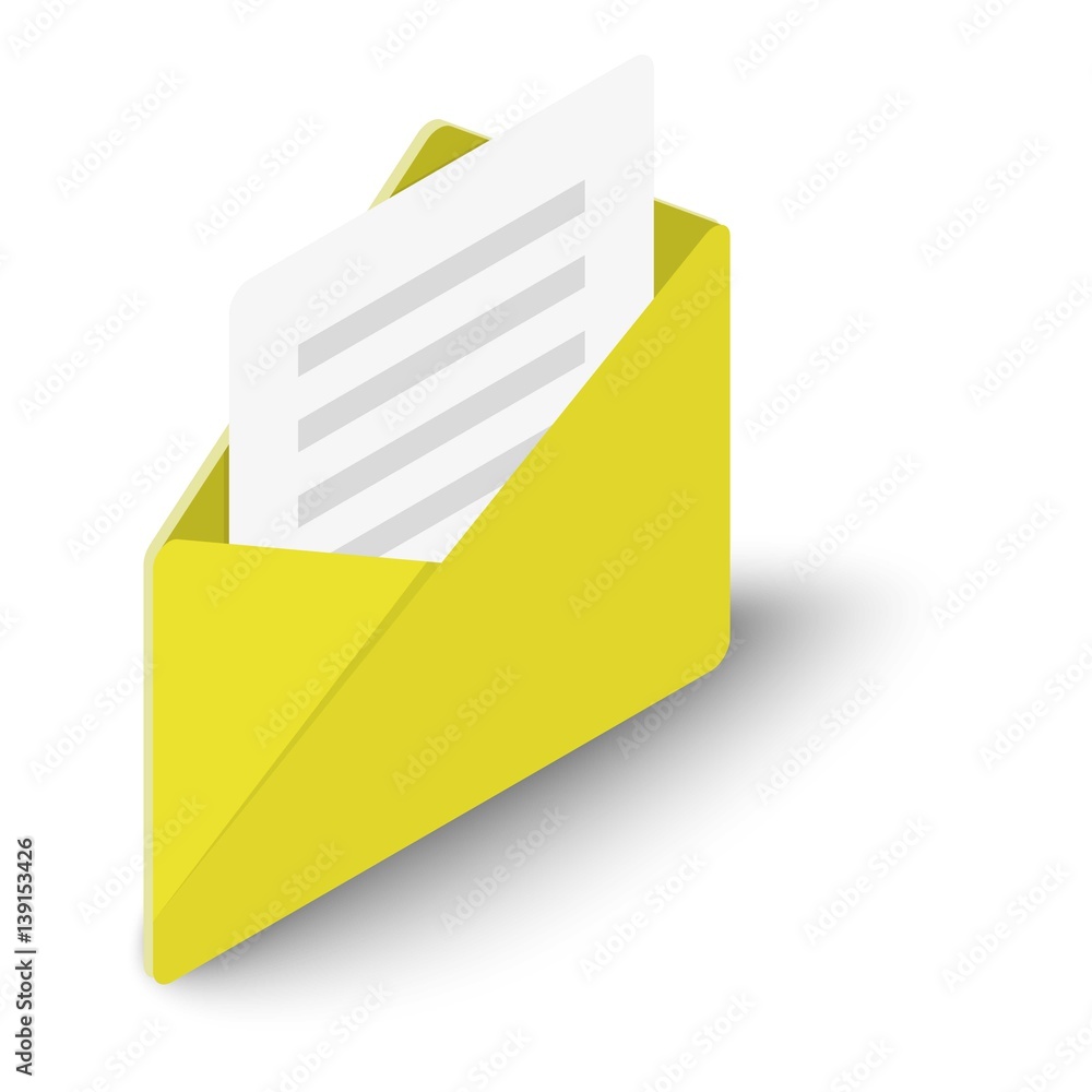 Letter icon, isometric style Letter icon, isometric style
