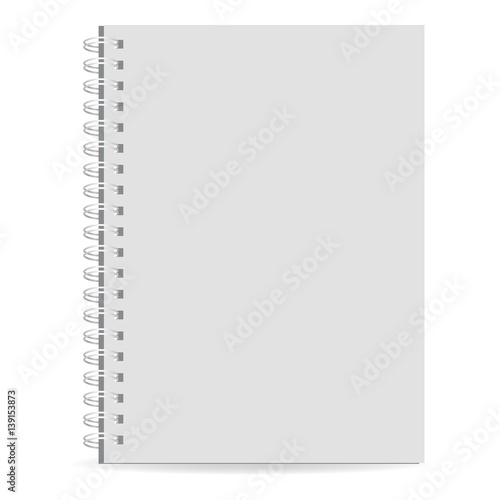 Exercise book icon, realistic style
