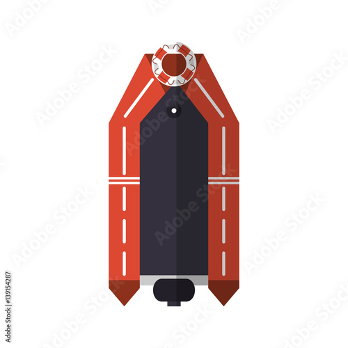 rescue boat icon over white background. colorful design. vector illustration