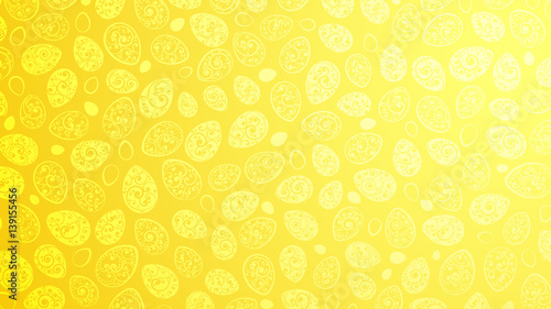 Background of Easter eggs with curls