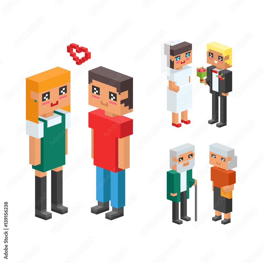 3d isometric family couple children kids people flat icons flirting love first date wedding parenting together vector square illustration man woman 3d isometric family couple children kids people flat icons flirting love first date wedding parenting together vector square illustration man woman
